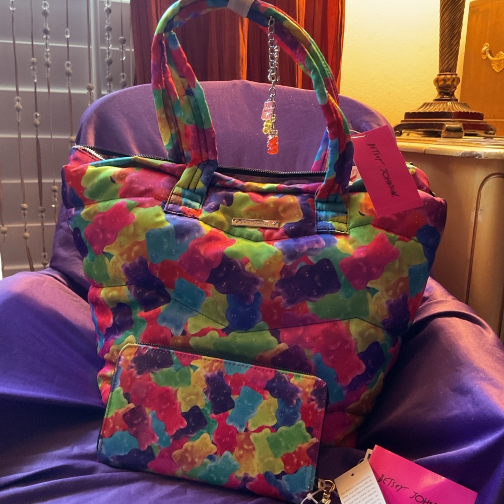 NWT! Gummy Bear Betsey Johnson handbag and matching wallet.